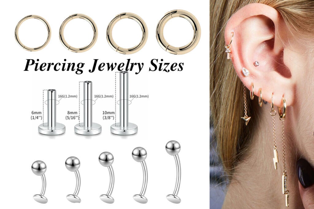 piercing jewelry sizes