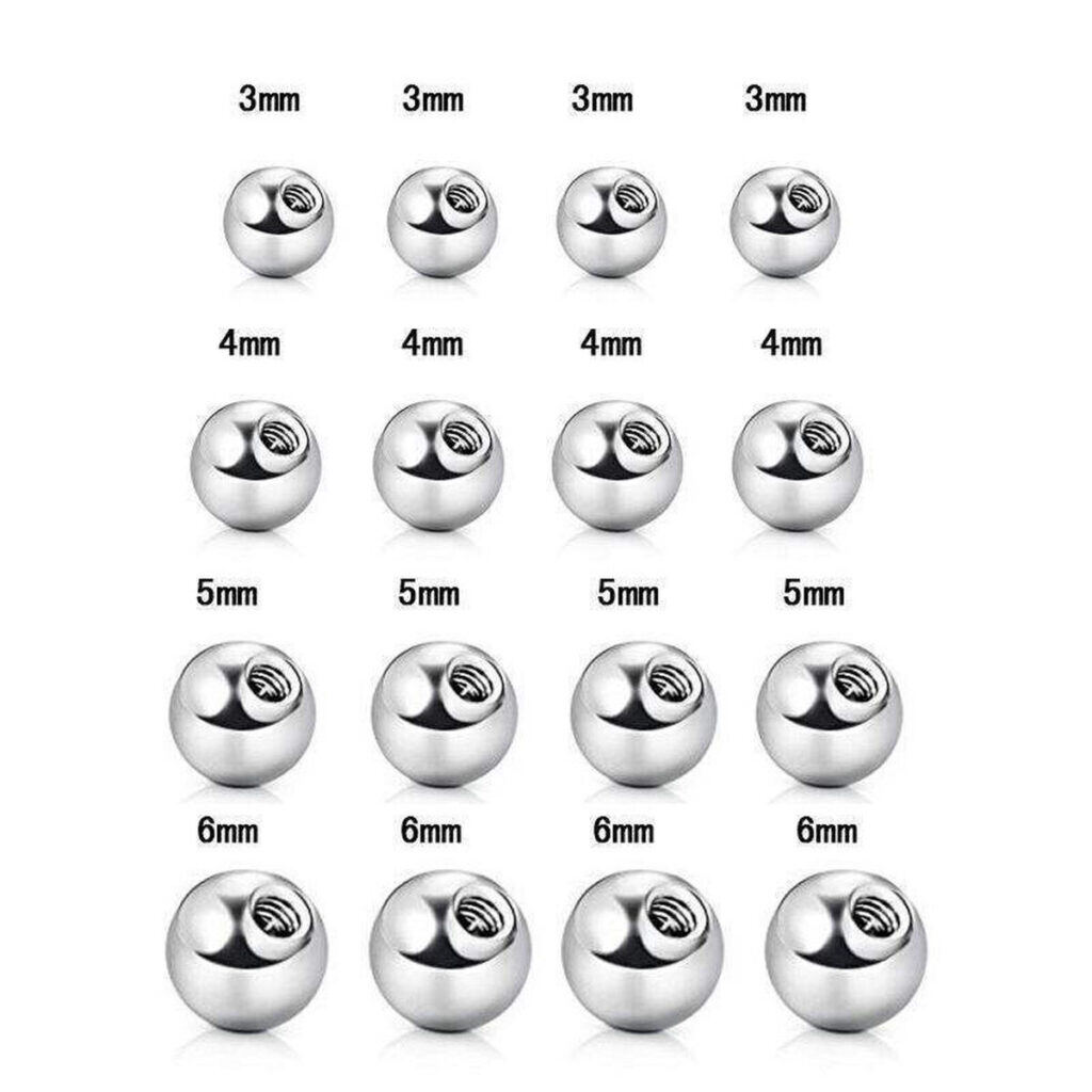 different size piercing balls